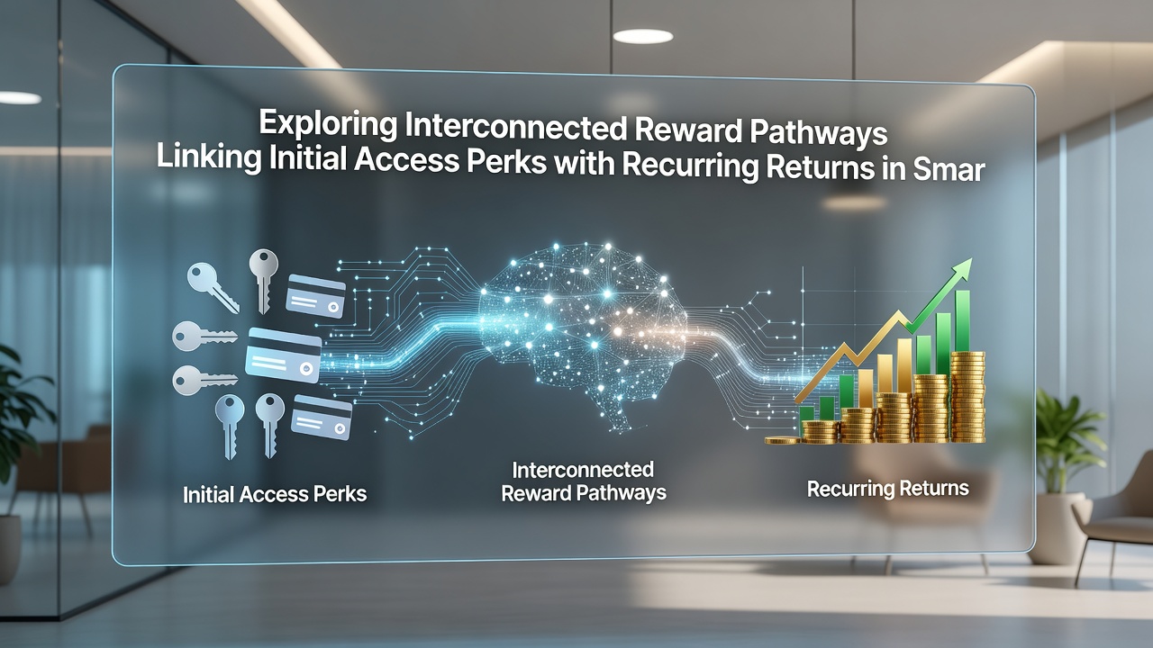 Diagram showing flow from initial perks to recurring returns across mobile entertainment venue reward pathways