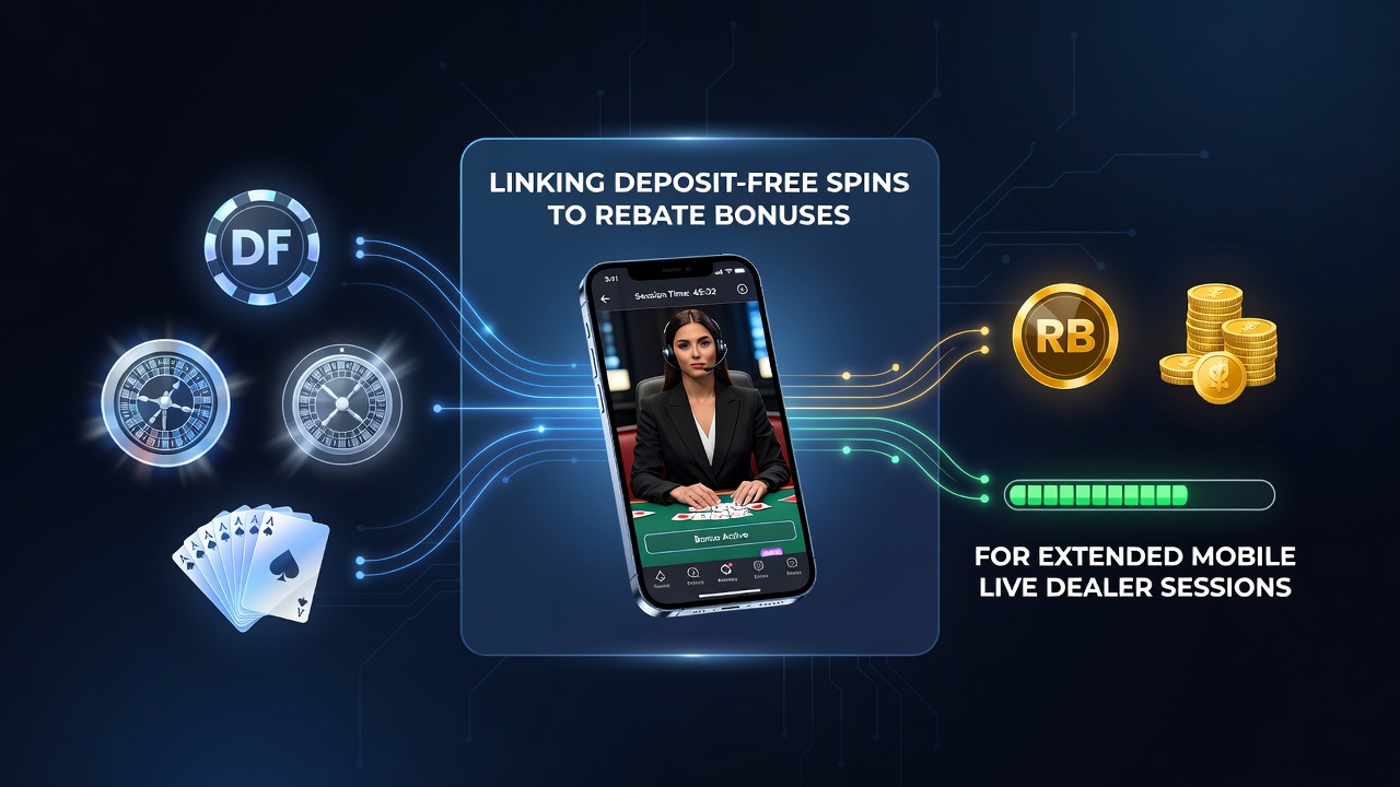 Live dealer blackjack table on mobile screen with overlaid rebate progress meter and spin history log