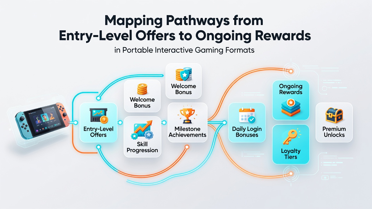 Infographic illustrating reward tiers and loyalty progression in handheld gaming platforms