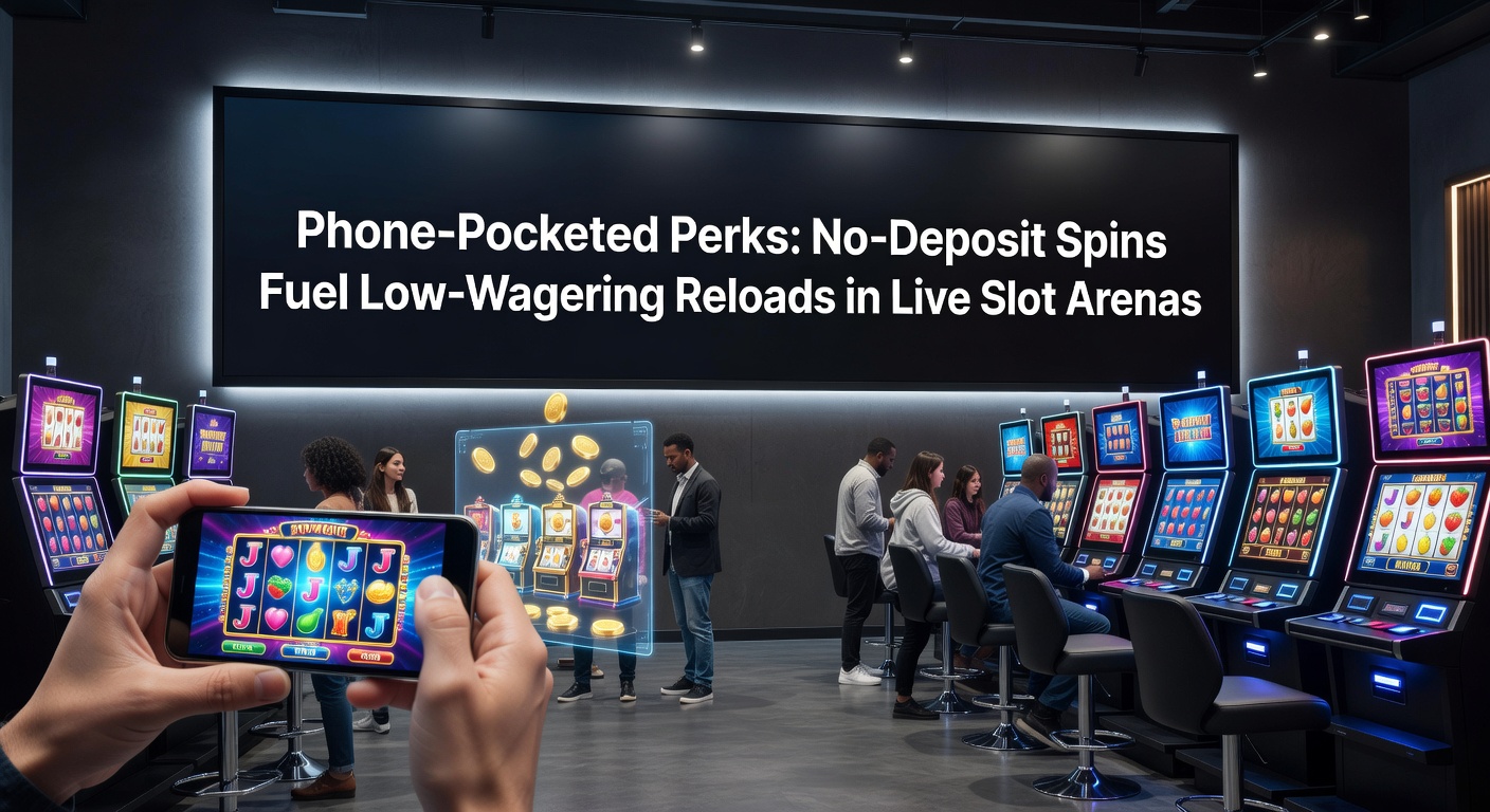 Vibrant mobile screen displaying no-deposit free spins on a live slot tournament interface, with colorful reels spinning in real-time