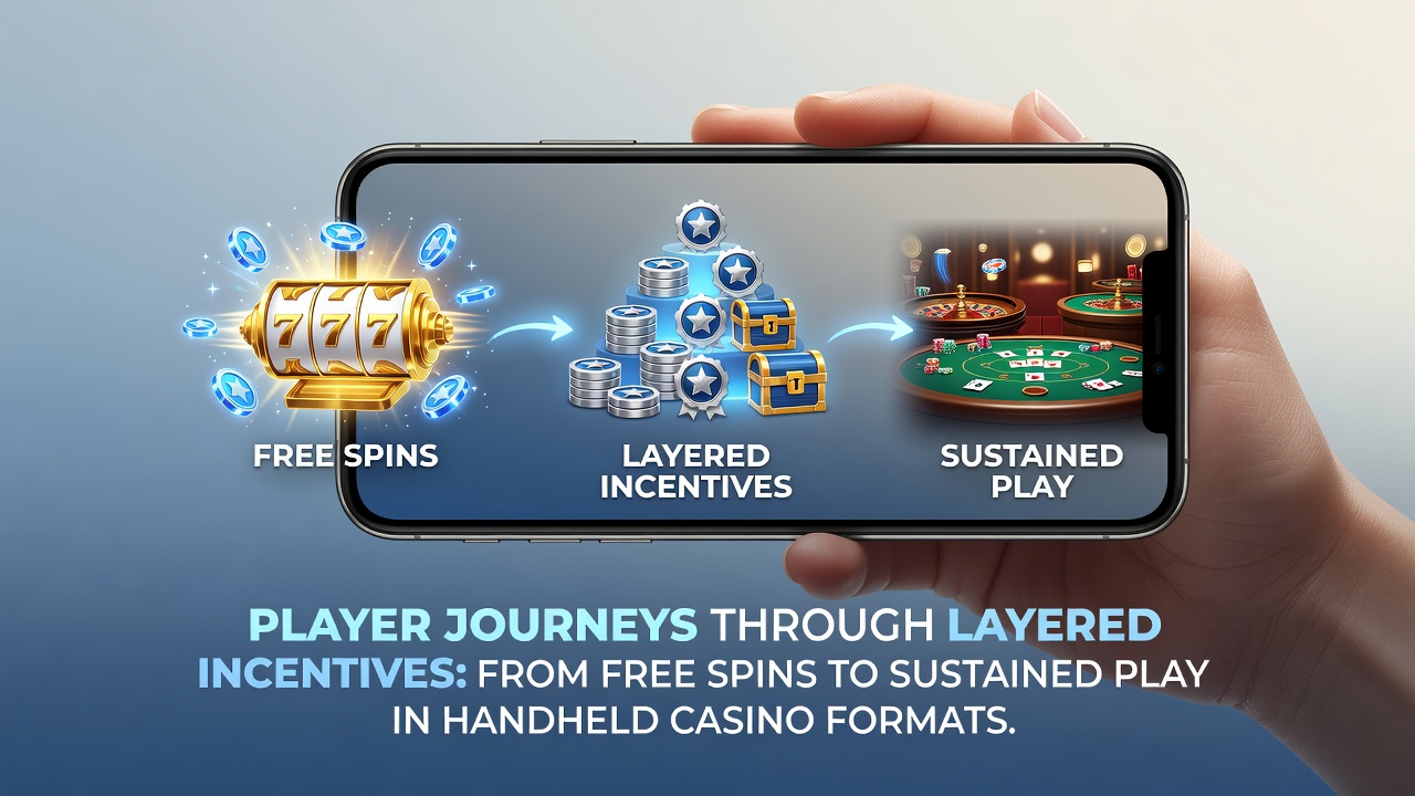 Mobile device displaying casino game interface with layered bonus indicators and progress tracking elements