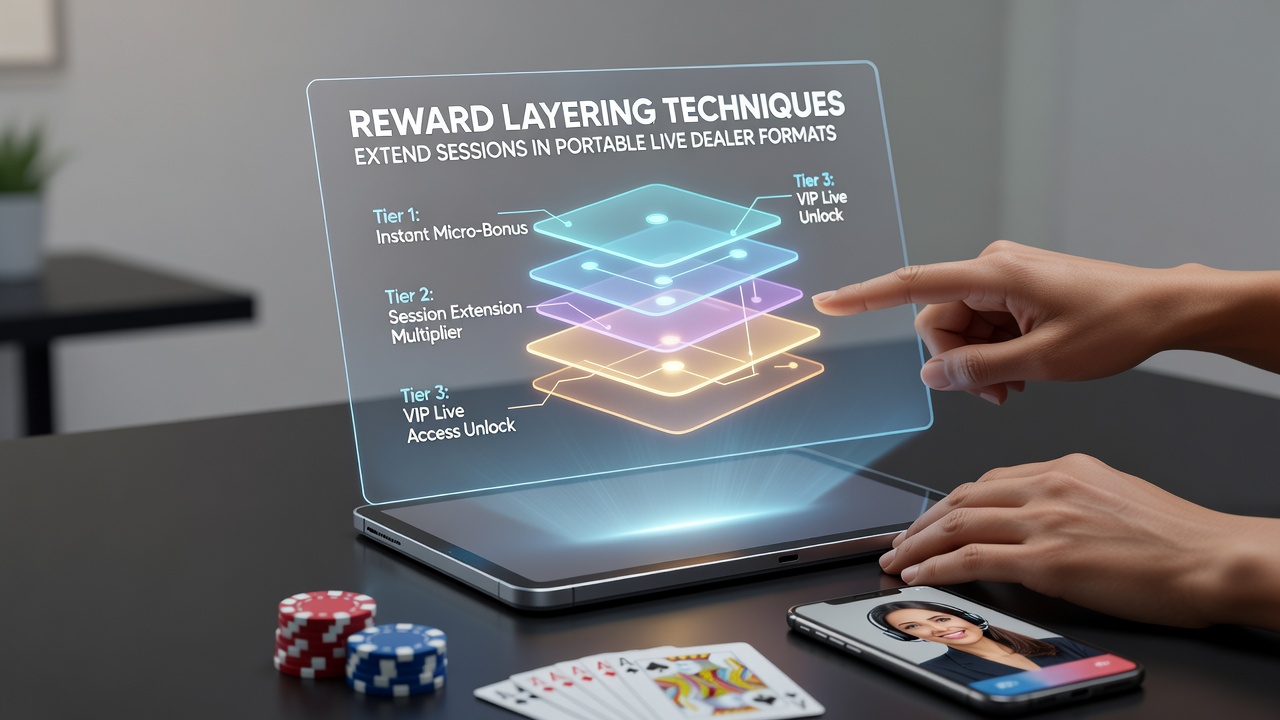 Close-up of a tablet screen displaying live dealer baccarat with active cashback and reload indicators