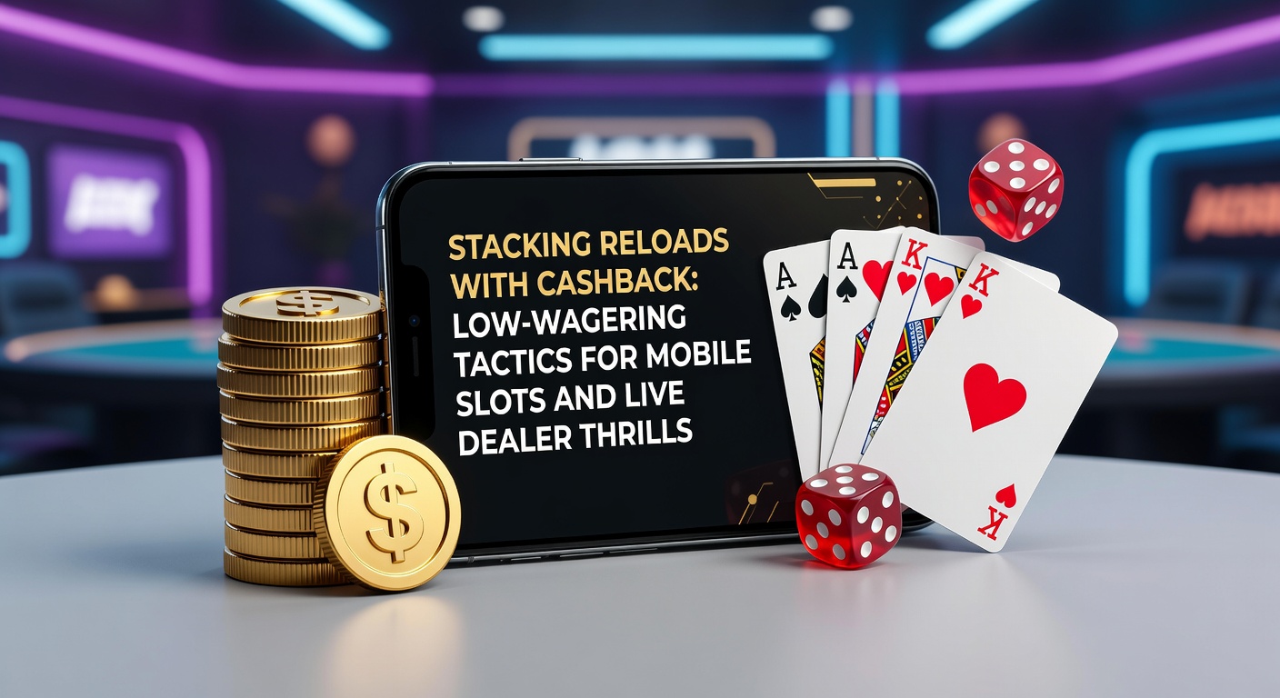Illustration of layered casino bonuses stacking reload offers atop cashback rewards on a mobile screen