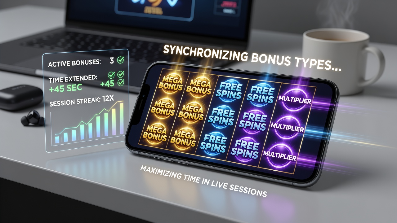 Dashboard view of active bonus balances and timers on a mobile slot app